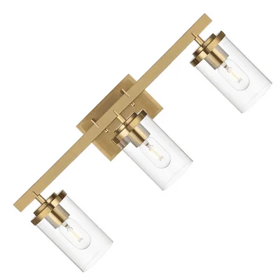 Bonlicht's Modern 3-Head Brushed Brass Vanity Wall Sconce