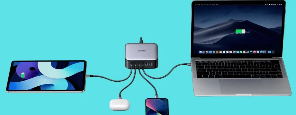 6-Port Multidevice Charger with 200W USB-C Charging