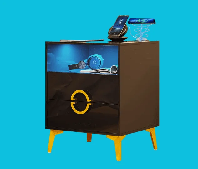 Gurexl Nightstand with Human Body Sensor and Wireless Charging Station