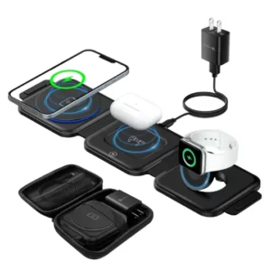 Haino 3-in-1 Wireless Charger with Fast Charging and Travel Case