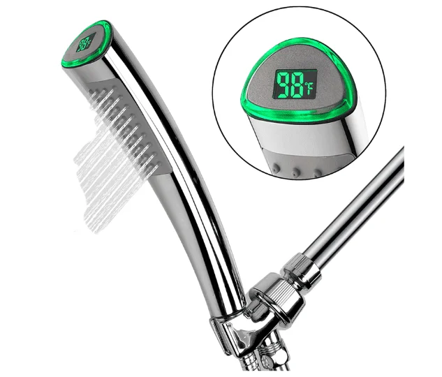 Yoo Mee's LED Thermometer Handheld Shower Head with Fahrenheit Display