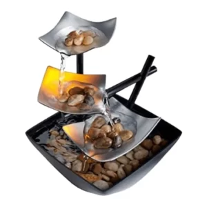 Homedics Tabletop Water Fountain with Natural River Rocks