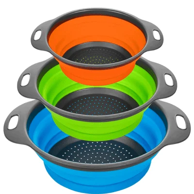 Space-Saving Straining Solution IDEAL ZONA Collapsible Colander Set