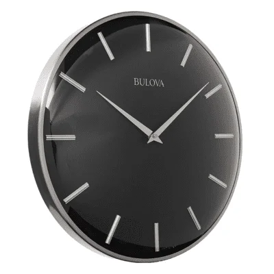 Matte Black Wall Clock For Bathroom Vanity