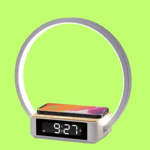Touch Lamp with Alarm Clock with Wireless Charging Wake-up Light