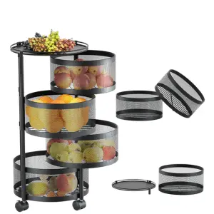 Fruit Basket Rotating Storage Rack