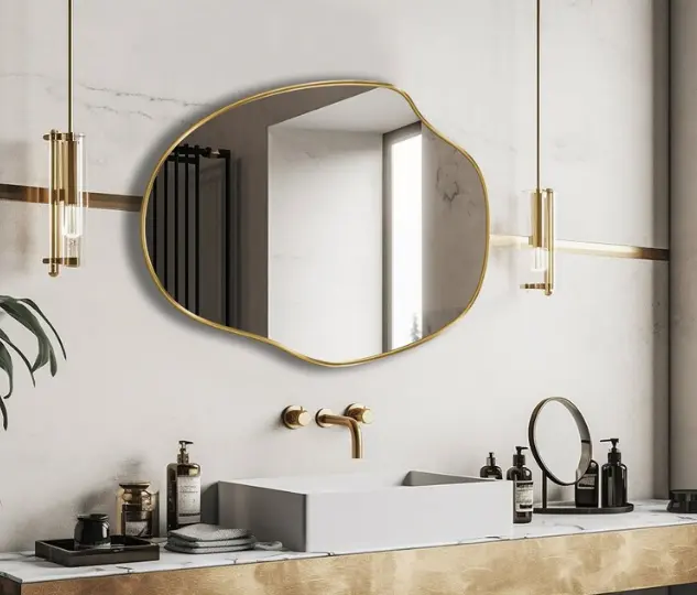 Organic Elegance: Amoeba Shaped Mirror for Asymmetrical and Aesthetic Décor Upgrade!