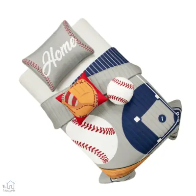Baseball Reversible Game-Themed Quilt 4 Piece Set