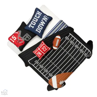 Black_Navy American Football Game-Themed 5 Piece Quilt Set