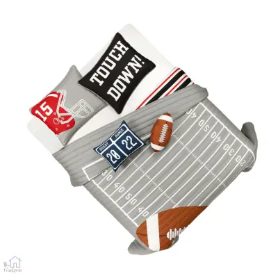 Gray_Black American Football Game-Themed 5 Piece Quilt Set