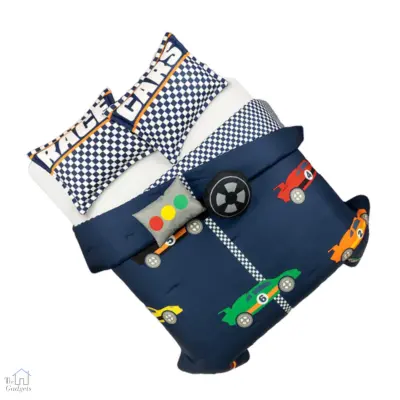 Navy Racing Cars Game-Themed Quilt & Comforter Set