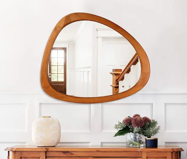 Mystique Reflections: Artful Wood Wall Blob Mirrors for Inspired Decor