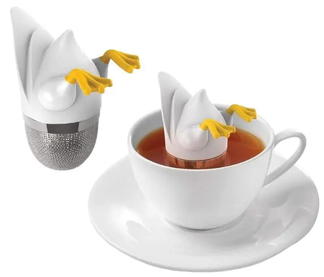 Genuine Fred Duck Drink Tea Infuser, for Loose Leaf, White