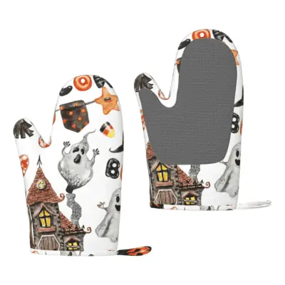 Ghost oven mitts Halloween kitchen decor