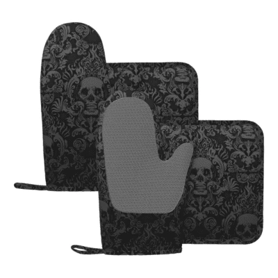 Skull & Vine Oven Mitt & Pot Holder