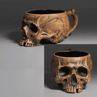 Skull coffee mug Halloween kitchen decor